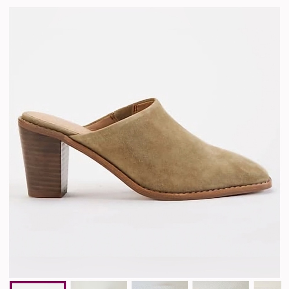 Women's Tan Block Heel Mules